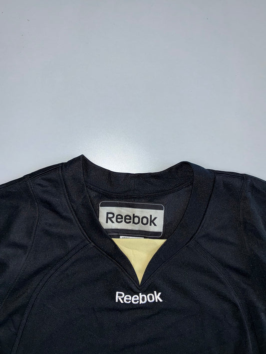 Reebok Sport Maska Colorblock Polyester Hockey Practice Jersey Black White Gold (XL/2XL)