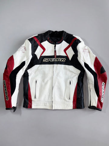 Speed-R Leather Racing Jacket genuine leather moto jacket, perforated chest panel (M)