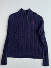Polo Ralph Lauren Navy Cable Knit Half(XL)