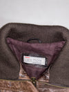 Bata "And More" Belted Leather Jacket  Brown, Knit Collar Vintage Women’s (S)