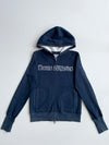 Roots Athletics | Navy Gothic Spellout Waffle-Lined Zip Hoodie | (XS)