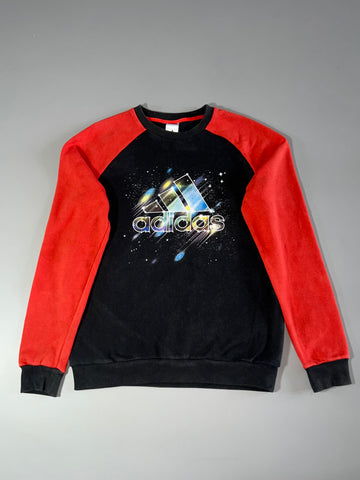 Adidas Galaxy Graphic Crewneck Sweatshirt Black/Red (M)