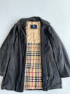 Burberry London Trench/Car Coat – Black with Nova Check Lining (XL)