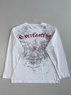 Y2K Redemption Eagle Embroidered Graphic Long Sleeve Tee White (XL)