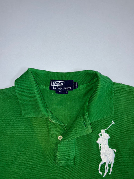 Polo Ralph Lauren Big Pony Polo Shirt #3 Sleeve Patch White Pony Green (M)