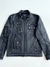 Nippon Blue Japan Multi-Zip Fleece Lined Moto Jacket – Black (M)