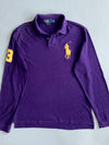 Polo by Ralph Lauren Big Pony Long Sleeve Polo – Purple/Gold (Custom Fit) (2XL)