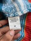 Merino Wool & Cashmere Fair Isle Knit Sweater women’s – Teal/Red (S)