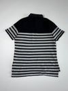 Polo Ralph Lauren | Black Grey Striped Polo T-Shirt | (XL)