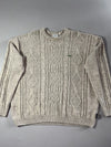 Vintage Lacoste Sport Cable Knit Sweater – Oatmeal Beige Fisherman (2XL/3XL)