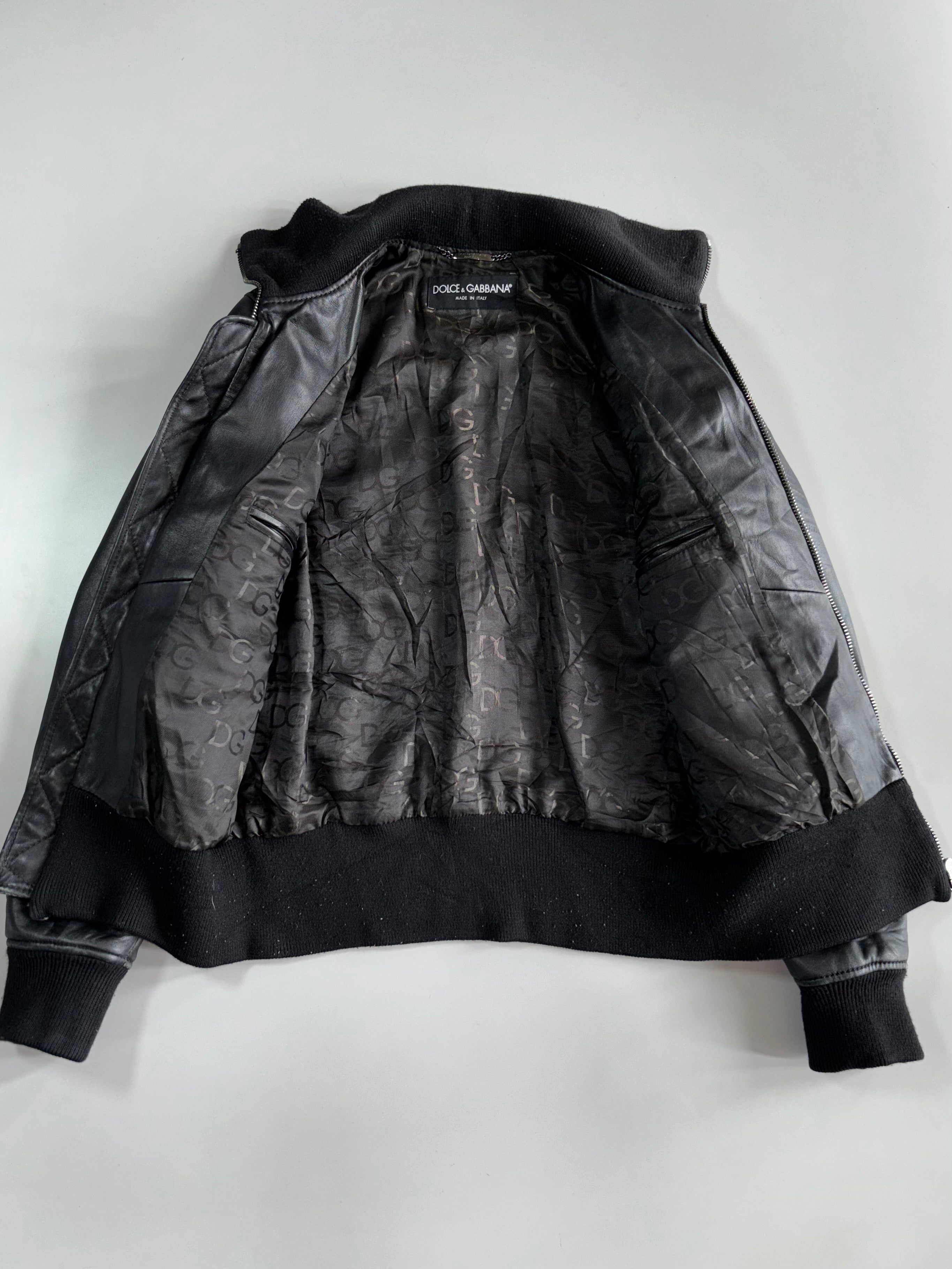 2000s Dolce & Gabbana mainline multi-pocket aviator flight leather