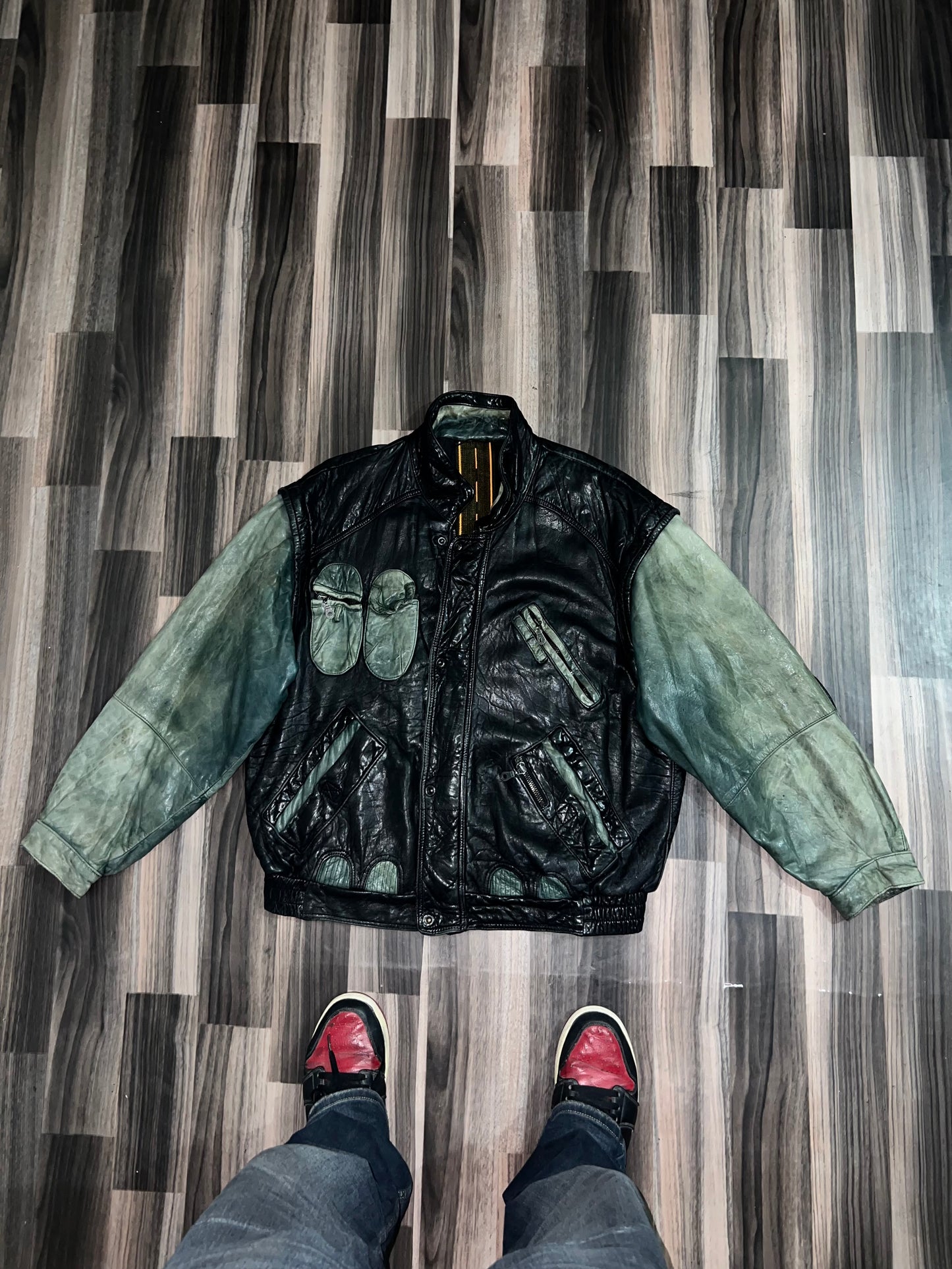 ZDETACHABLE SLEEVES (make it half jacket) Original Leather (XL/2XL)