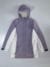 Columbia | Purple & White Colorblock Hooded Rain Jacket Women's | (M)