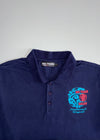 Big Train Osaka Raijin Wagara Graphic Polo – Navy, Traditional Japanese Print (L)