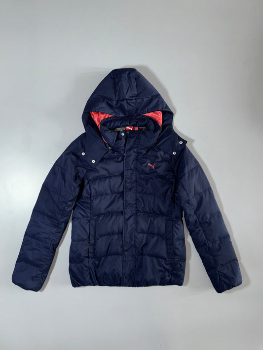 Puma Navy Blue Hooded Puffer Jacket  (S)