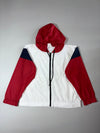 Reebok Colorblock Hooded Windbreaker – White/Red/Navy (M)
