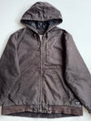 Vintage Stronghold Brown Canvas Hooded Quilted Work Jacket (2XL)