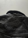Fieldsheer Cruiser Leather Motorcycle Jacket –Black, Belted (S/M)