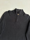 Stone Island Black Ribbed Quarter-Zip Knit Sweater (XL)