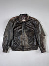 Romantica Vera Pelle Leather Jacket Patterned-Lining Bomber, Italian Leather (XL)