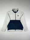 Puma Corduroy Panel Fleece Track Jacket White Navy (L)