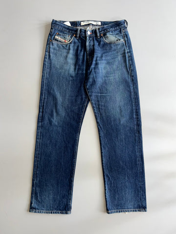 Diesel Industry Denim Division Straight Leg Jeans Blue Wash (W:34) (L:43)