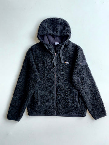 National Geographic Black Sherpa Fleece Zip-Up Hoodie (S)