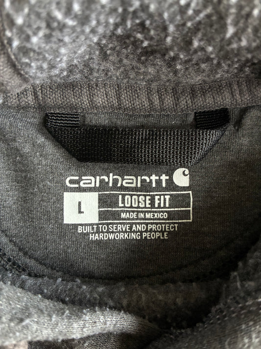 Carhartt Logo Pullover Hoodie Grey Loose Fit (2XL)