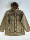 Armani Exchange Washed Khaki Coated Cotton Hooded Jacket – Quilted Lining (XL)