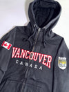 Roots Vancouver Canada Embroidered Zip Hoodie Black Canadian flag patch (XL)