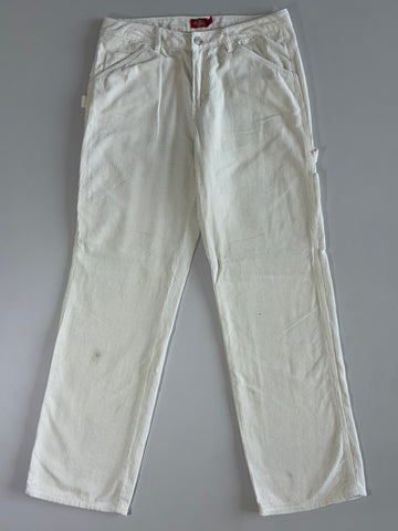 Dickies White Striped Corduroy Carpenter Pants (W:32|L:41)