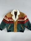 Vintage Southwestern Aztec Suede Leather Jacket (M/L)