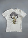 Big Train | Japanese Crane Art Graphic embroidered Tee | Off-White (M)