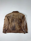 Vintage Leather Flight Bomber Jacket – Brown, Zodiac Lining (XL)