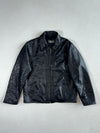 Vintage E.M.A.C Black Leather Zip-Up Collared Jacket (L)