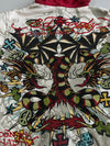 Vintage Y2K Ed Hardy by Christian Audigier Full Rhinestone Tattoo Graphic Zip Hoodie (L)