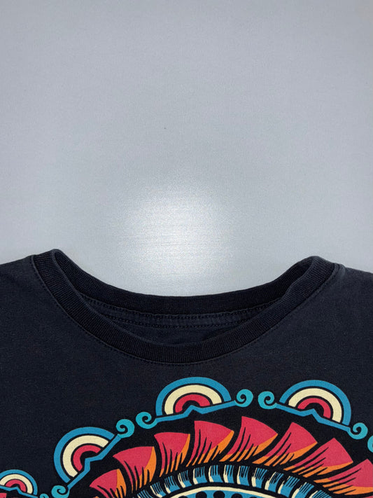 Ay Güey! Vintage Black Aztec Warrior Graphic T-Shirt (S)
