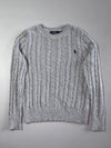 Polo Ralph Lauren Grey Cable Knit Crewneck Sweater (S/M)