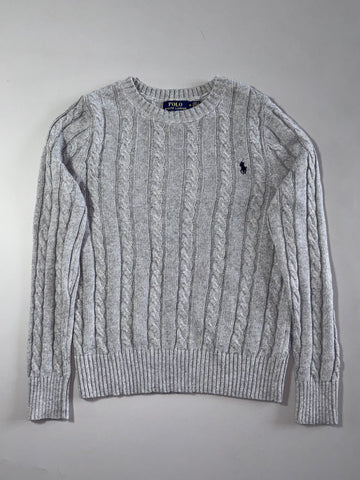 Polo Ralph Lauren Grey Cable Knit Crewneck Sweater (S/M)