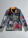 Reason NYC | Flame Graphic Denim Jacket (S/M)