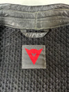 Dainese Black Leather Motorcycle Jacket – Shoulder Logo Racer, Mesh Lined Padded (S)