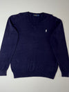 Polo Ralph Lauren | Navy V-Neck Knit Sweater | (L)