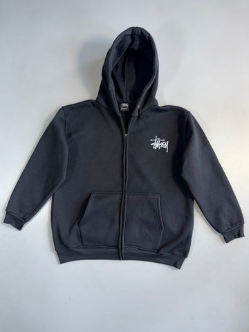ZVintage Stüssy Black Zip-Up Streetwear Essential (L/XL)