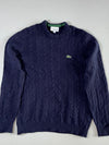 Lacoste Navy Cable Knit Wool Sweater – Relaxed Fit – (S)
