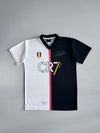 CR7 Museu Black & White Split Football Jersey Ronaldo Signature Print (S)