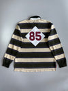 Tommy Hilfiger THNY Block Stripe Rugby Shirt Lion Crest Embroidery, Number 85 Back Patch, Long Sleeve (XL/2XL)