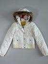 Hollister White Faux-Fur Trim Puffer Jacket (XS)
