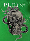 Philipp Plein Skull & Snake Rhinestone Graphic T-Shirt – Green (L)