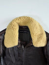 Ralph Lauren Made in Italy Shearling Collar Leather Flight Jacket (M)