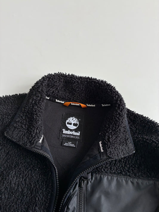 Timberland Black Sherpa Fleece Zip-Up Jacket (S/M)